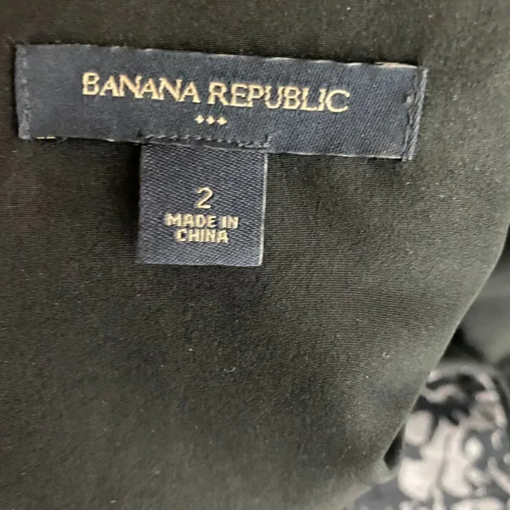 Banana Republic Gray Black Abstract Linen Blend Sheath Dress - Picture 4 of 6